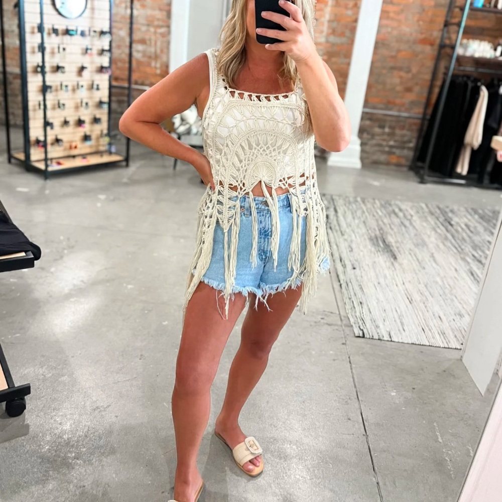 Fringe Cover Up Tank Top